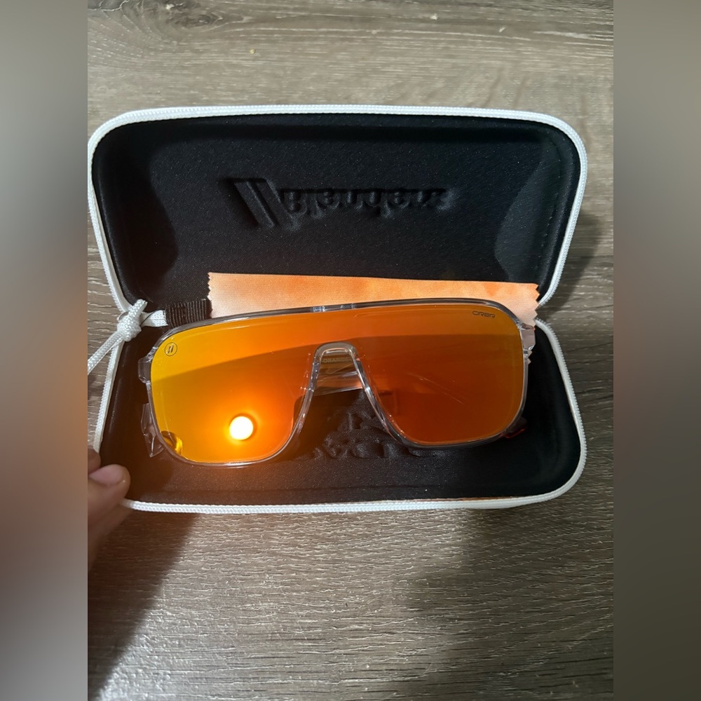 Blenders Orange Mirrored Shield Sunglasses